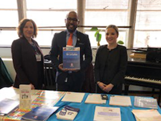 Michelle Berk, Greg Scott and another attendant of the Senior Lunch & Resources Fair